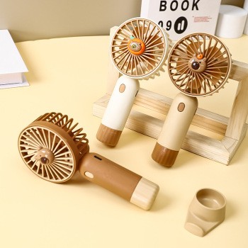 跨境手持风扇USB充电小风扇卡皮巴拉学习办公桌面小电风扇静音