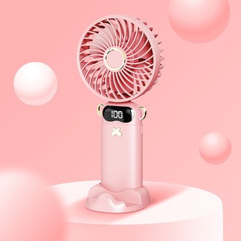 跨境usb小风扇手持便携桌面折叠数显迷你香薰风扇学生户外批发